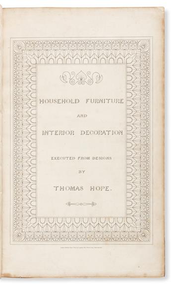 Hope, Thomas (1769-1831) Household Furniture and Interior Decoration.